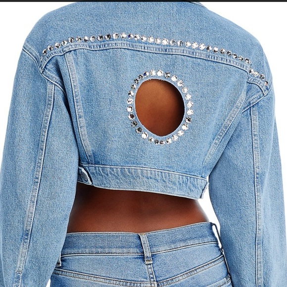 7 for all mankind Jean jacket  with Swarovski element . Watch the video please - Picture 4 of 17